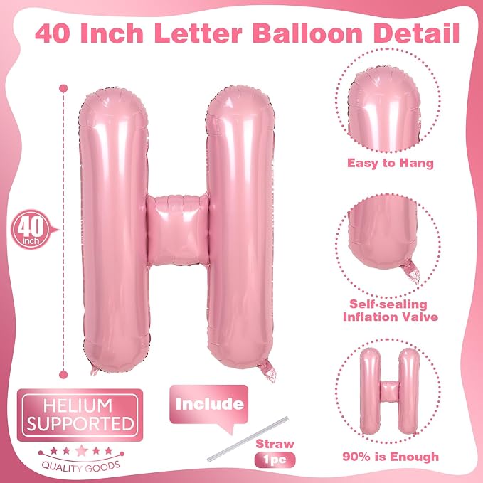 40 Inch Pastel Pink OH BABY Balloon - Image 2