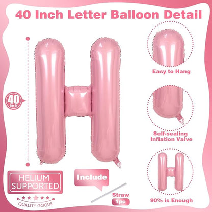 40 Inch Pastel Pink OH BABY Balloon - Image 2