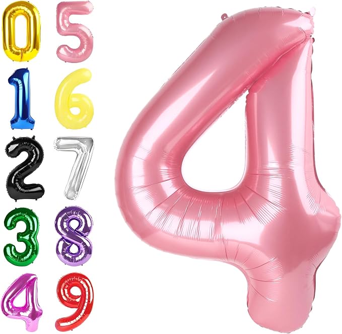 Number Balloons 40 Inch Pearl Pink 3 Balloon by Argthjy