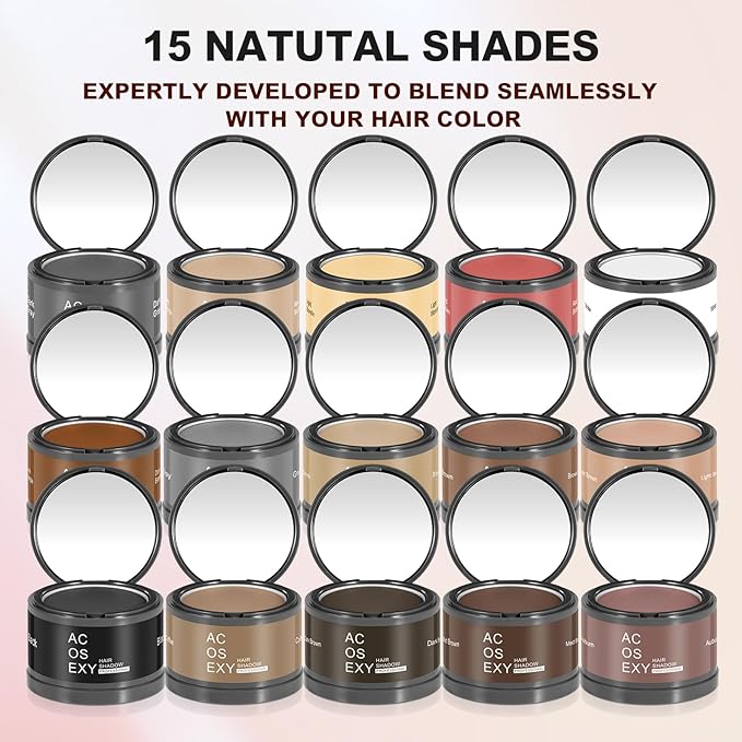 Root Touch Up Hair Color Powder for Gray Coverage and Thinning Hair - Auburn Hairline Shadow Powder for Women's Eyebrows and Men's Beard Lines, Bald Spots (Auburn)