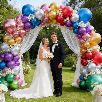 110pcs Metallic Multi Balloons, Metallic Color Latex Balloons 12 inch - Image 4