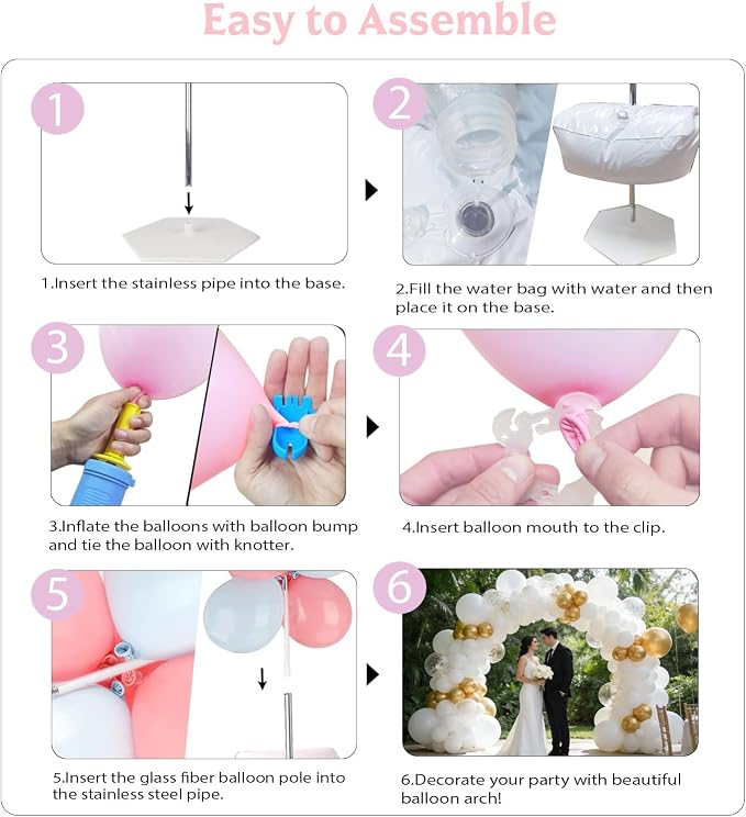 Balloon Arch Kit, 10FT Wide 9FT High Adjustable Balloon Arch Stand - Image 9