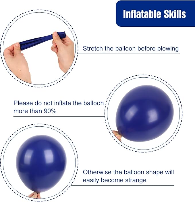 RUBFAC 87pcs Navy Blue Balloons Different Sizes 18 12 10 5 Inches, Premium - Image 3