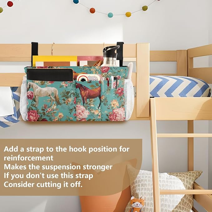Bedside Caddy Hanging Bunk Bed Caddy Bed Organizer Hanging Pocket - Image 6