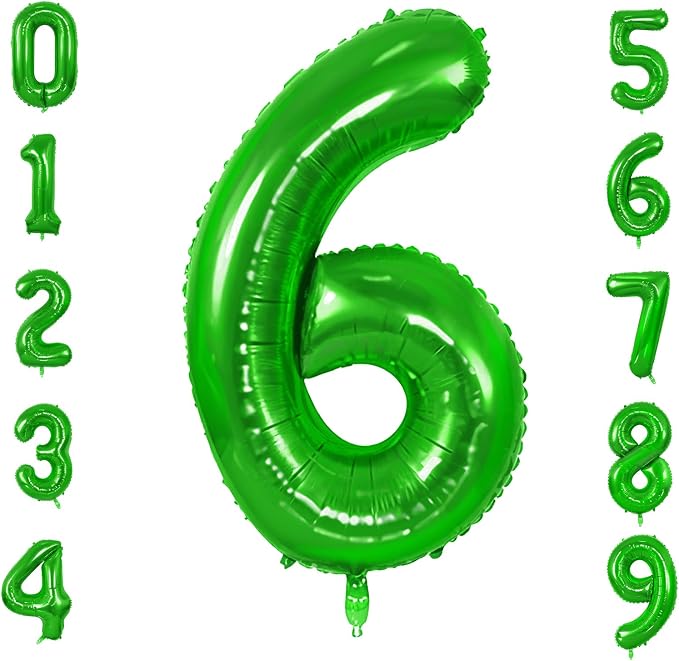 Number 6 Balloons for 6th Birthday Party Decorations, 0-100 Large No.6 Balloons by Joycard