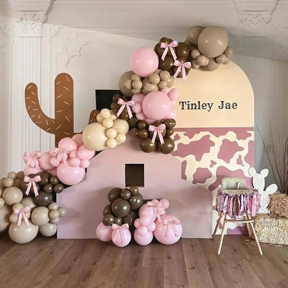 Cowgirl Balloon Arch Kit, Western Birthday Party Decor | 141Pcs Pink Brown - Image 2