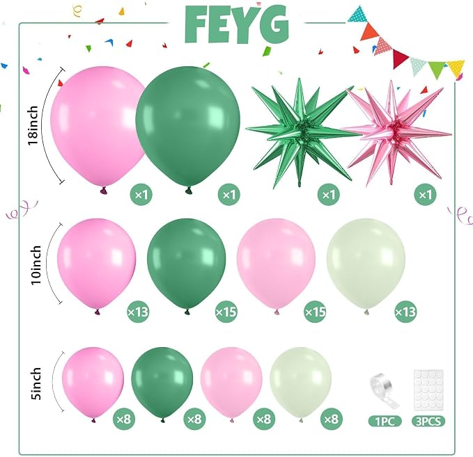 Pink and Green Balloon Arch Garland Kit - Image 2