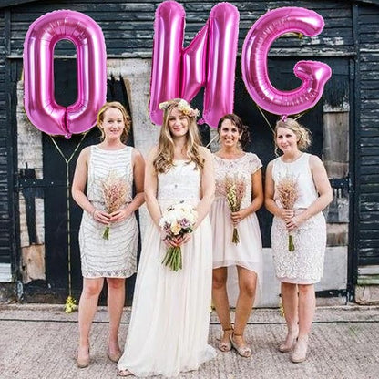 TONIFUL 40 Inch Rose Red Letter O Balloons, Hot Pink Alphabet Letter Giant Foil - Image 5