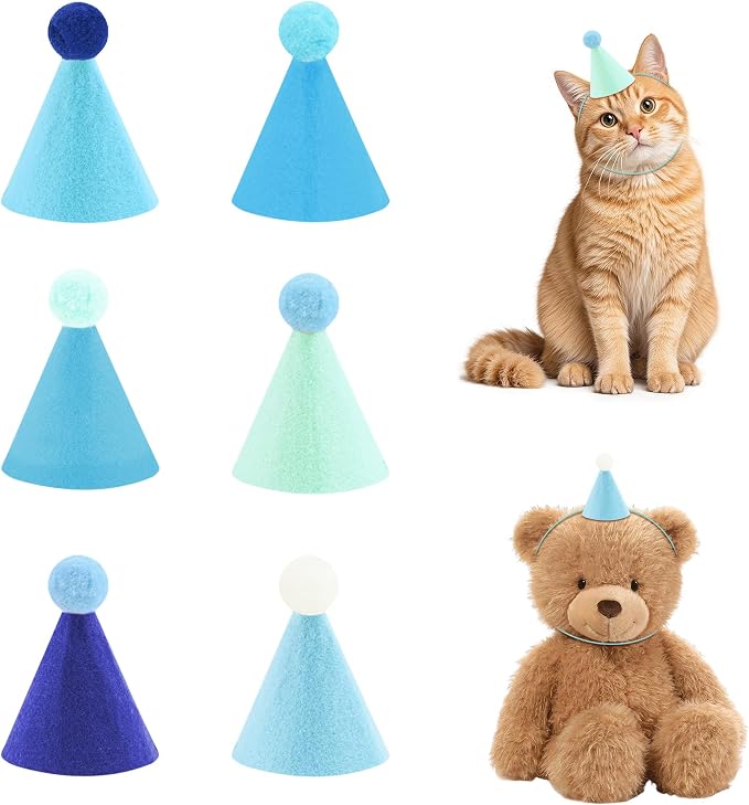 CANREVEL Mini Party Hats for Stuffed Animals Headwear, Birthday Hats by CANREVEL