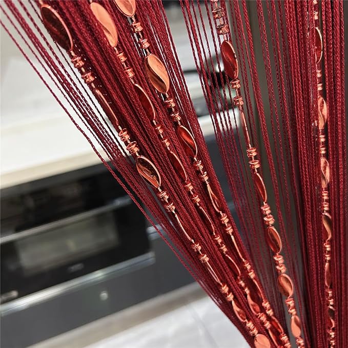 ave split 100cmX200cm Decorative Door String Curtain Beads Wall Panel Fringe - Image 7