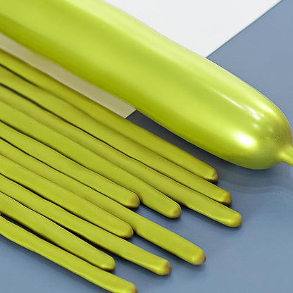 260 Metallic Lime Green Balloons, 100 Pack, by VHUWE