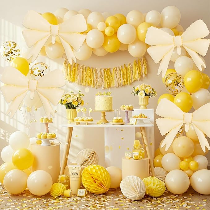 Vuzvuv 5 Pcs 30 Inch Foil White Bow Balloons - Image 5