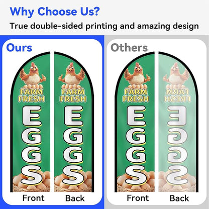 Farm Fresh Eggs Feather Flag - Image 3