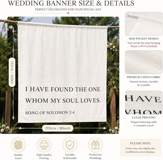 Chumia Christian Wedding Banner I Have Found The One Whom My Soul Loves Song of - Image 2