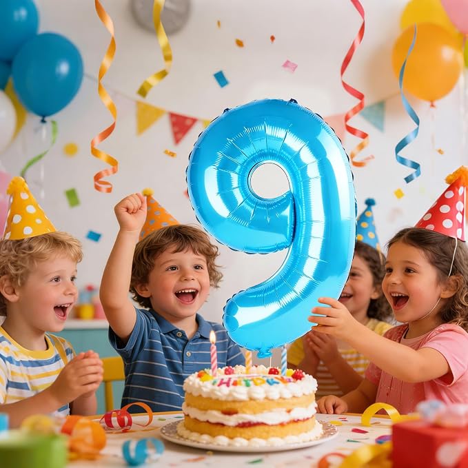 40 Inch Number 9 Balloons for 9th Birthday Party Decorations, 0-100 Jewelry - Image 2