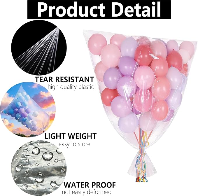 2 Pack 98.4 x 59.1 Inch Clear Balloon Transport Bags, Giant Storage Bags - Image 3