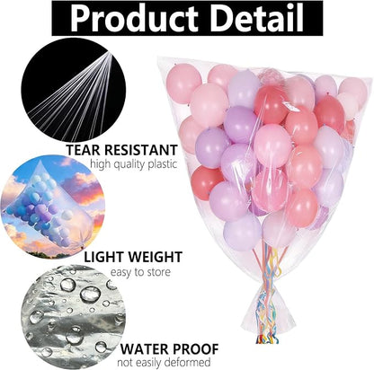 2 Pack 98.4 x 59.1 Inch Clear Balloon Transport Bags, Giant Storage Bags - Image 3
