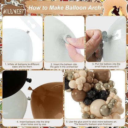 Brown Black Gold Balloon Garland Arch Kit - Image 6