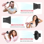 Ionic Hair Dryer,2400W Negative Ion Low Noise Hair Dryer Professional Fast Drying Hair Dryers with 2 Speeds, 3 Heat Settings, Cooling Button,with Diffuser for Curly and Straight Hair（Sakura Pink）