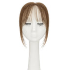 Benehair Clip on Bangs Human Hair, Front Hair Extensions for Women Hair Pieces with Temples for Daily Wear (Medium Brown)