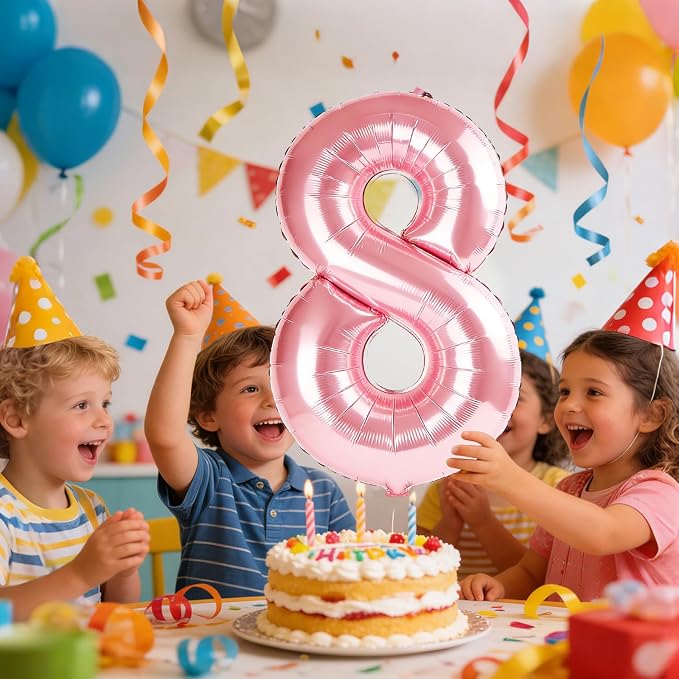 40 Inch Number 8 Balloons for 8th Birthday Party Decorations, 0-100 Jewelry - Image 2