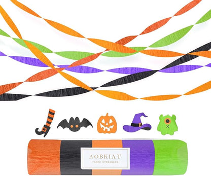 AOBKIAT Halloween Streamers Party Decorations, in Orange Purple Black Green | 5 by aobkiat