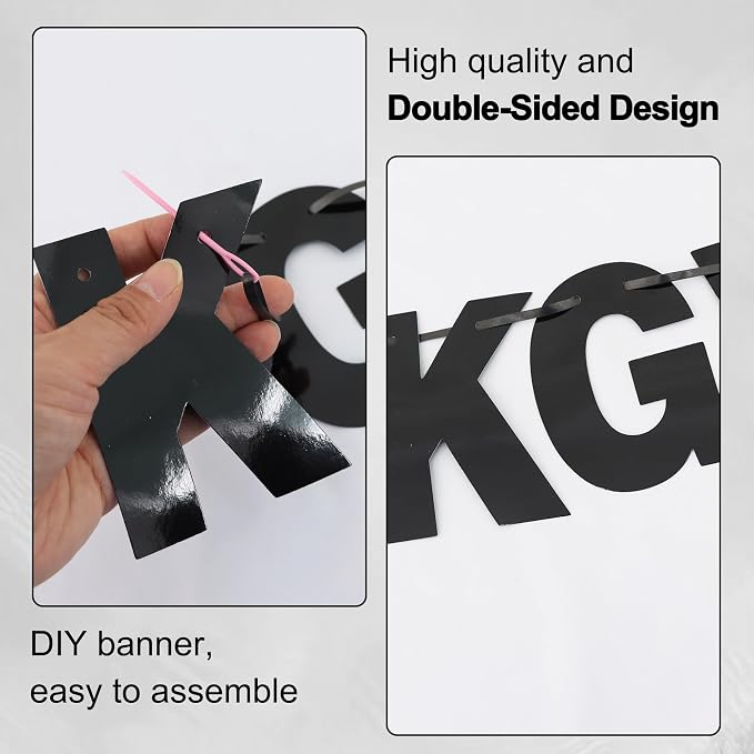 BEISHIDA Double-sided Black 116PCS A-Z DIY Letter Custom Banner Party Decor | - Image 3
