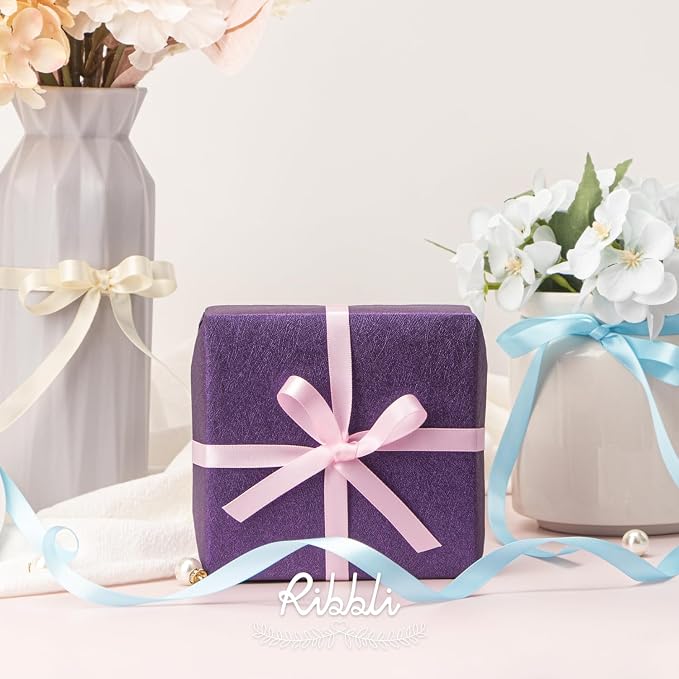 Ribbli Double Faced Ivory Satin Ribbon, 3/8” x Continuous 25 Yards, Use - Image 3