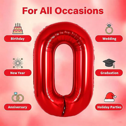 Number Balloons Red Party Balloon - Image 5