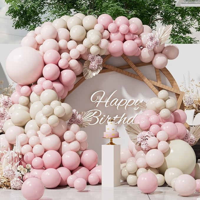 SUWEN 153Pcs Pink Balloons Arch Kit Garland 18 10 5 Inch Light Pink | Pastel by SUWEN