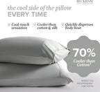 Beckham Hotel Collection Cooling Pillowcases for Hot Sleepers, King Size Set of 2, Cool Bedding, Envelope Closure, Silky Soft, Breathable, Moisture-Wicking, Dark Gray