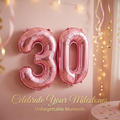 20 Pieces 2 Sets of 16 Inch Pink Number 0-9 Balloons – Foil Mylar Balloons - Image 6