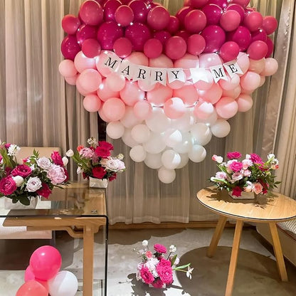 Hot Pink Balloons 100 pcs 12 inch Thicken Latex Hot Pink Balloon Pink Round - Image 6