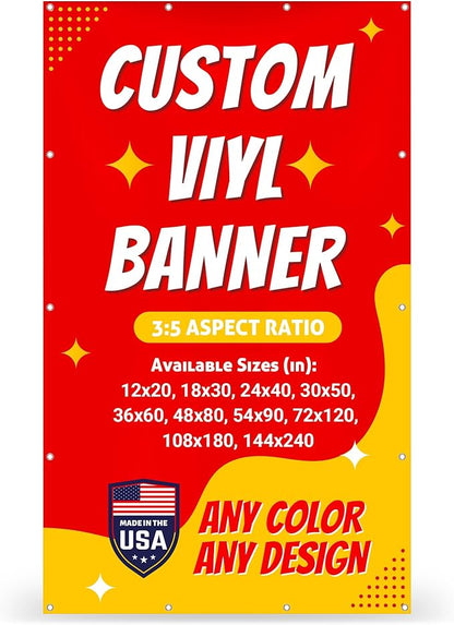 Custom Vinyl Banner with 150+ Sizes – Personalized Outdoor or Indoor Sign – Any by Unknown