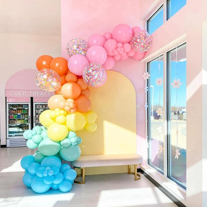 60PC Rainbow Balloons Set, Colorful Balloons, 12 Inch Bright Color Yellow - Image 6
