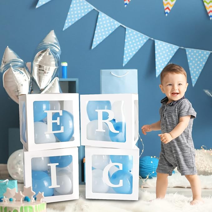 RUBFAC Baby Boxes with Letters and 36 Balloons - Image 7