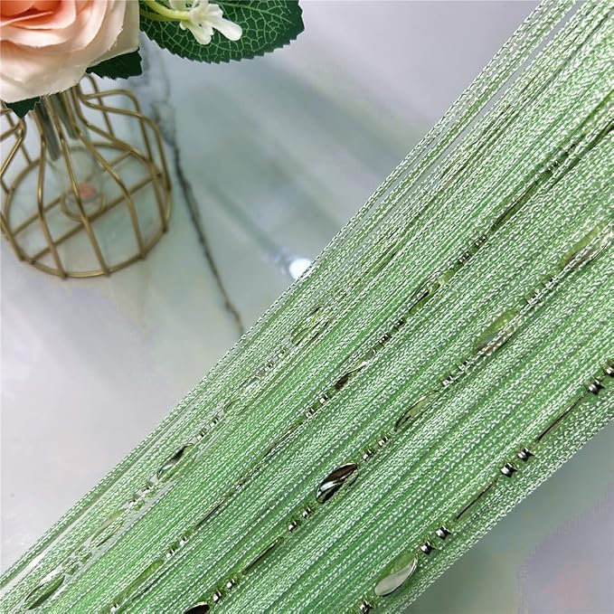 ave split 100cmX200cm Decorative Door String Curtain Beads Wall Panel Fringe - Image 2