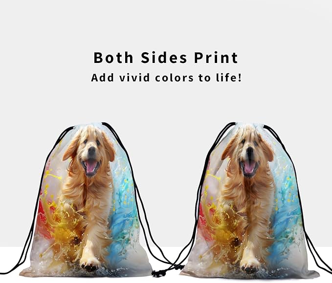 Giwawa Golden Retriever Gymnastics Grip Bags Puppy Dog Drawstring Grip Bag Gym - Image 3