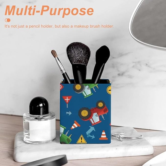 Pencil Holder for Desk, Leather Desktop Container Pen Cup Storage Pen Organizer - Image 6