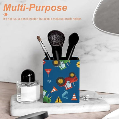 Pencil Holder for Desk, Leather Desktop Container Pen Cup Storage Pen Organizer - Image 6