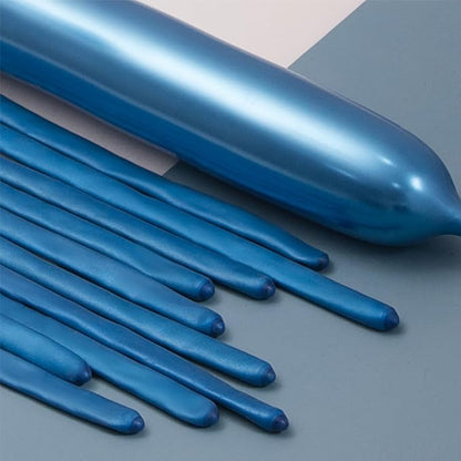 260 Balloons Metallic Dark Blue, Thickened 100 Pack Long Balloons Twisting by VHUWE