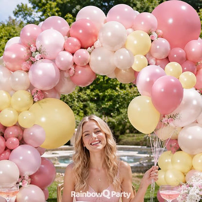 RainbowQ 165 Pcs Pink and Yellow Balloons Arch Kit Different Sizes Garland | - Image 3