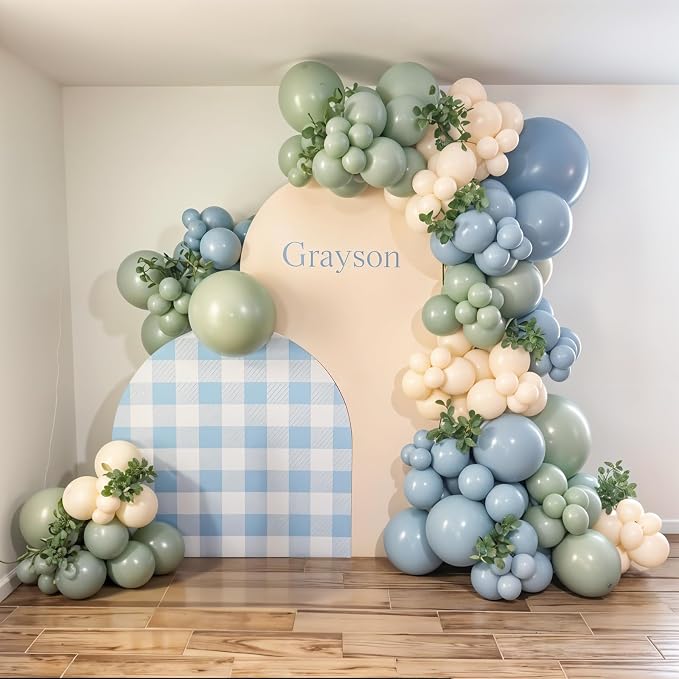 Blue and Green Balloons, Goose Balloon Sage Avocado Green Dusty Slate Fog Blue - Image 7