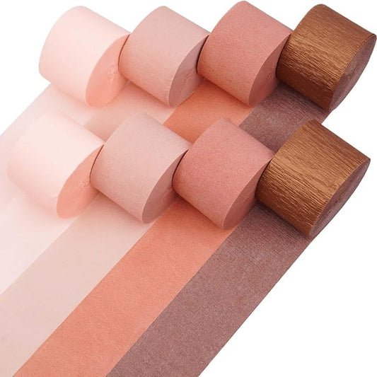 8 Rose Gold Streamers, 656ft Pack of Crepe Paper Party Decorations | Each roll by CaptainD%C3%A9cor