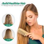 5 Pcs Natural Handmade Bamboo Anti-Static Combs Set - Wide Tooth, Rat Tail and Fine Tooth for Long, Short, Thick, Thin, Wavy or Curly Hair Detangling (Natural)