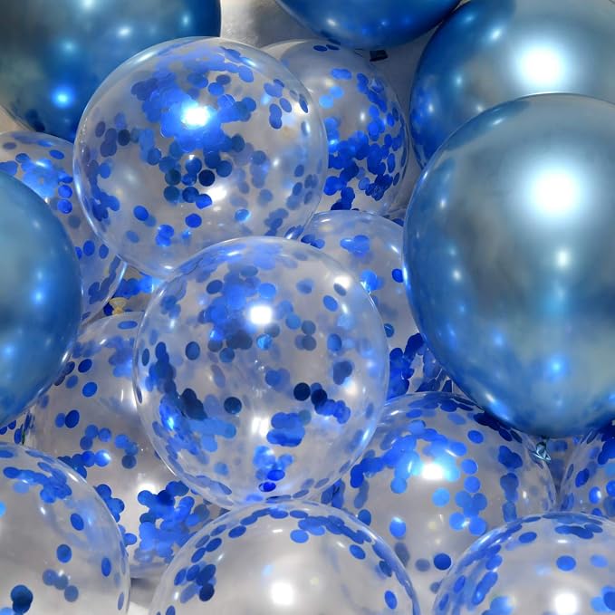 Blue Confetti Balloons 12 inch - Image 6