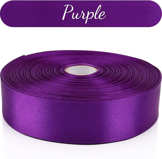 Nsilu 1 inch Purple Ribbon for Gift Wrapping 50 Yards Perfect Wedding Party - Image 5