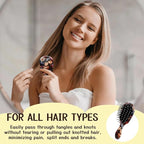 Mini Hair Brush,Cute Detangling Travel Hair Brush,Soft Bristles for Effortless Tangle Removal,Detangler Hairbrush for Women Men Boys Girls Kids Wet Dry All Hair Types (Colorful Flowers, Mini)