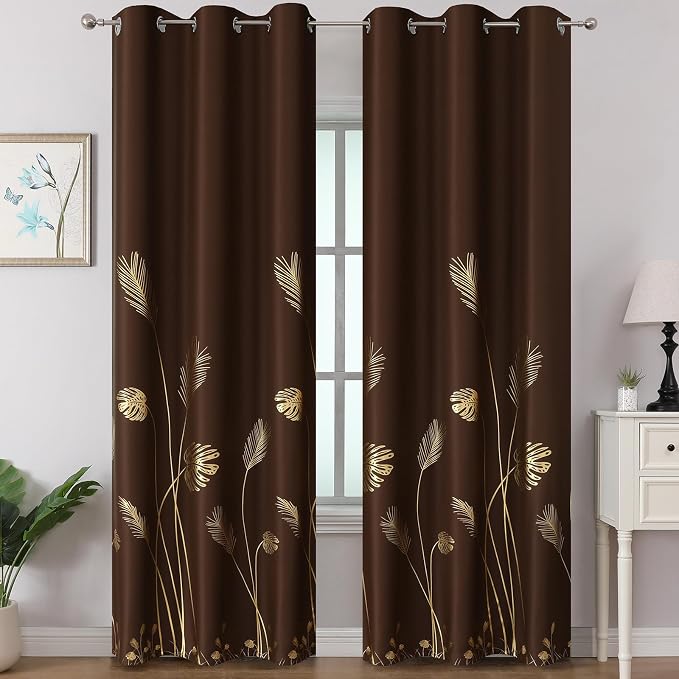 Brown Blackout Curtains for Living Room 84 Inch Length 2 Panels Set, Room by ESTELARTEXTILER