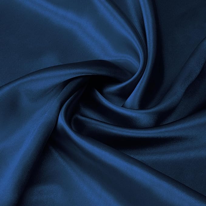 Lirex Satin Pillowcase 2-Pack, Standard Size Satin Pillowcase Soft Solid Color Microfiber Satin Pillowcase, Envelope Closure Wrinkle Free Fade Resistant Breathable, Navy Blue